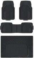 4-Piece All-Weather Protection Heavy Duty Rubber Floor Mats Set with Cargo Liner