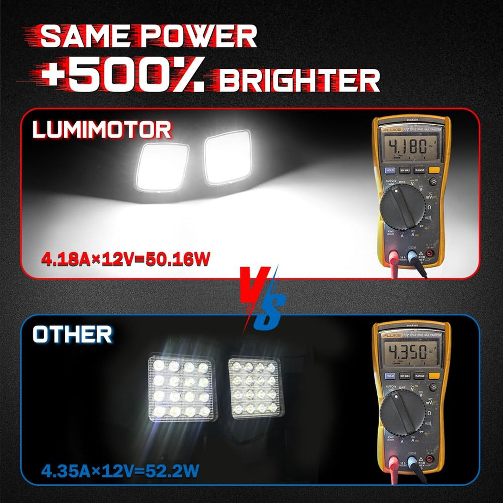 LED Work Light Pods, 4 Inch LED Pod Lights 12V 24V Square Flood Light Bar For...