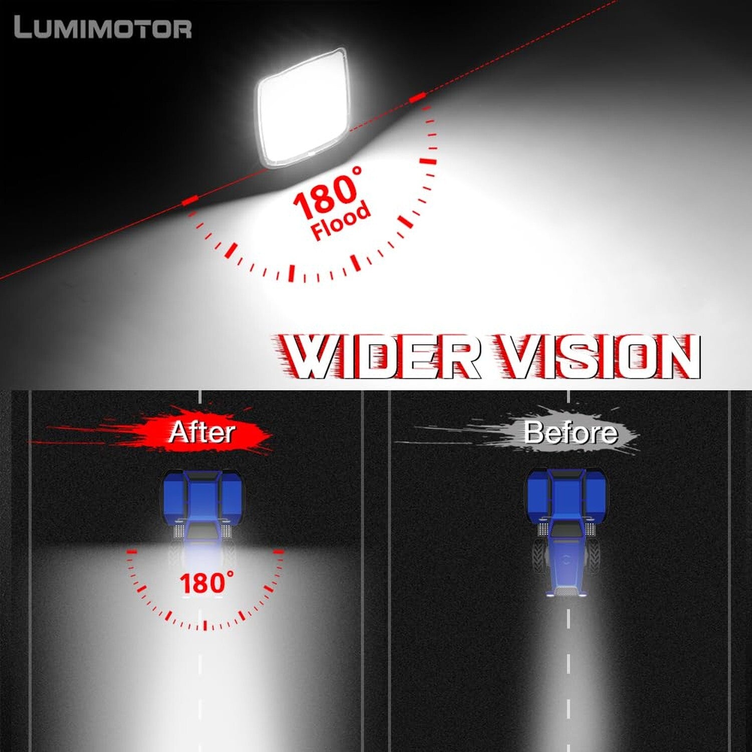 LED Work Light Pods, 4 Inch LED Pod Lights 12V 24V Square Flood Light Bar For...