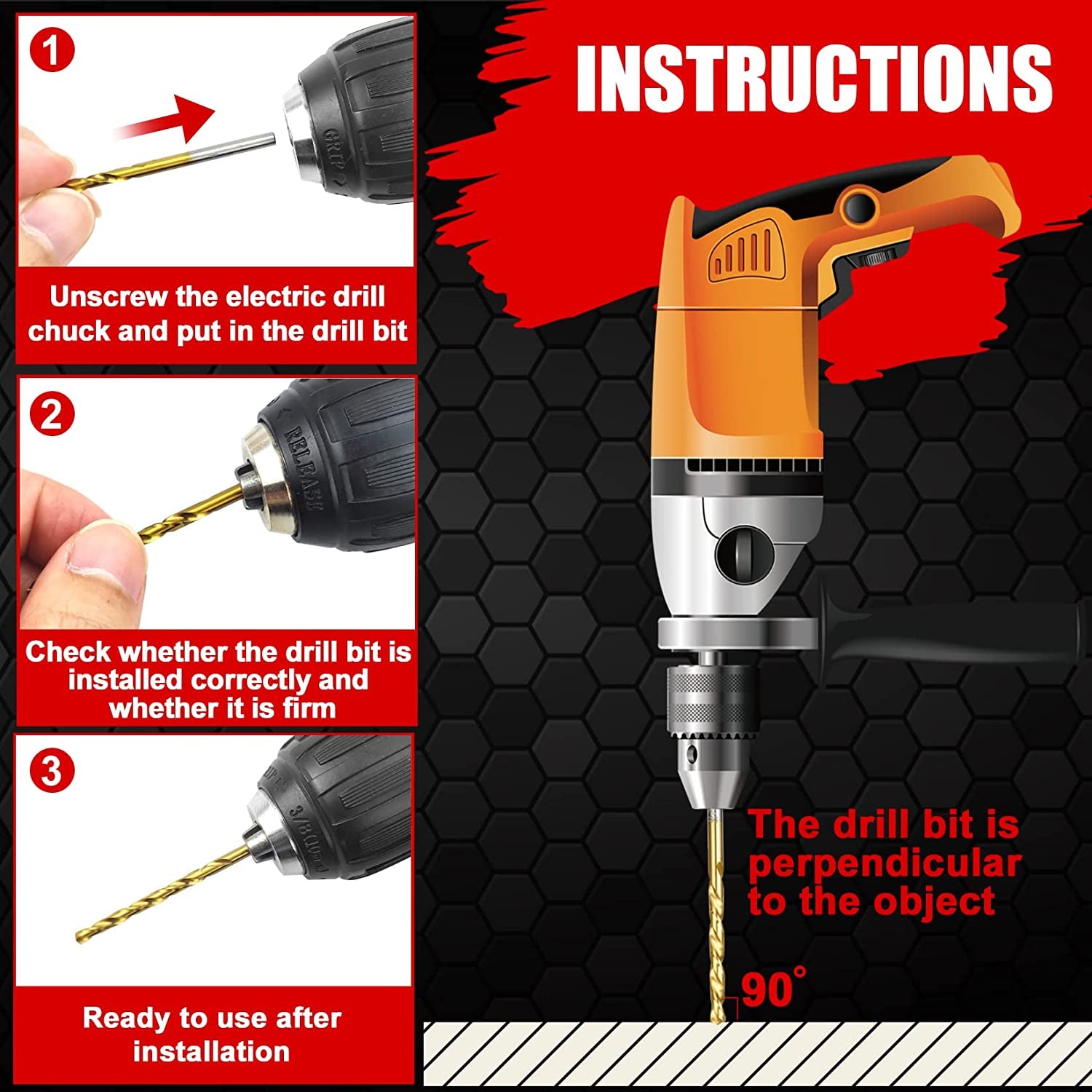 Titanio Juego De Broca Perforacion 21 Piezas Adecuadas Para Cortar Metales Duros