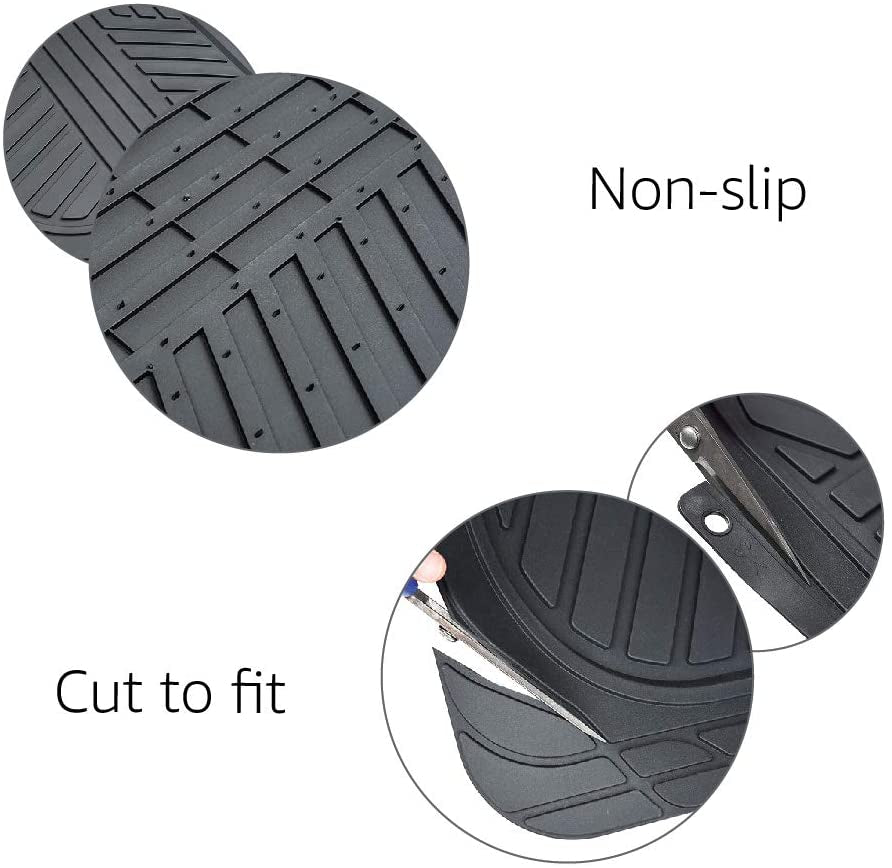 4-Piece All-Weather Protection Heavy Duty Rubber Floor Mats Set with Cargo Liner
