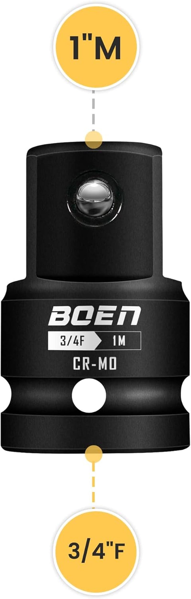 3/4"F to 1"M Impact Socket Adapter, Cr-Mo Steel,Socket Adapter Set for Impact Driver Conversions