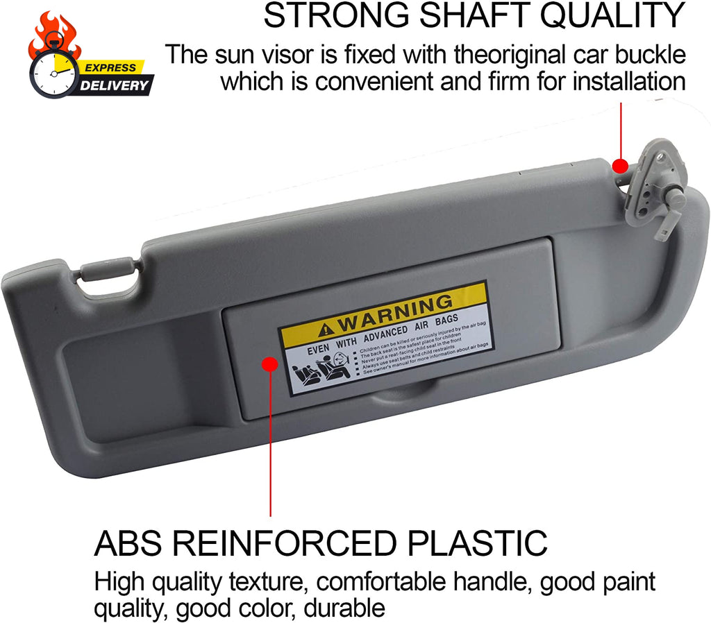 Clear Gray Pair Sun Visor Compatible with Honda Civic 2006-2011 Replaces# 83280-