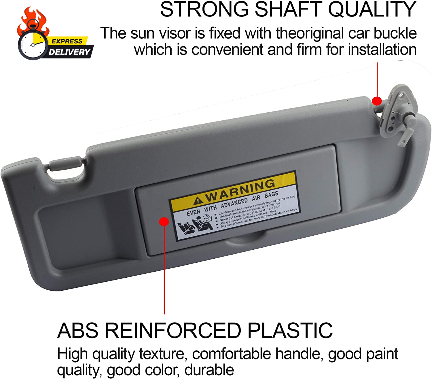 Clear Gray Pair Sun Visor Compatible with Honda Civic 2006-2011 Replaces# 83280-