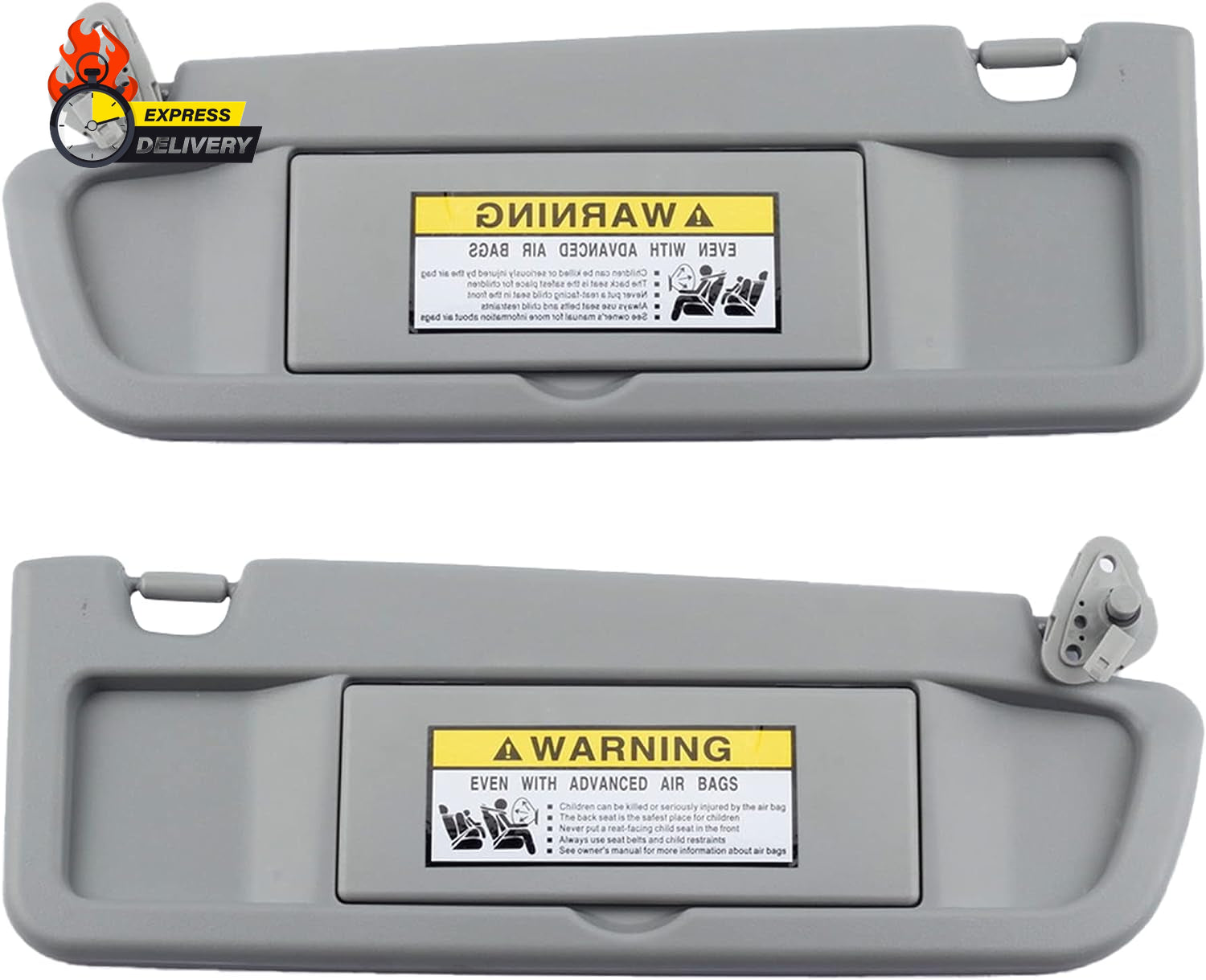 Clear Gray Pair Sun Visor Compatible with Honda Civic 2006-2011 Replaces# 83280-