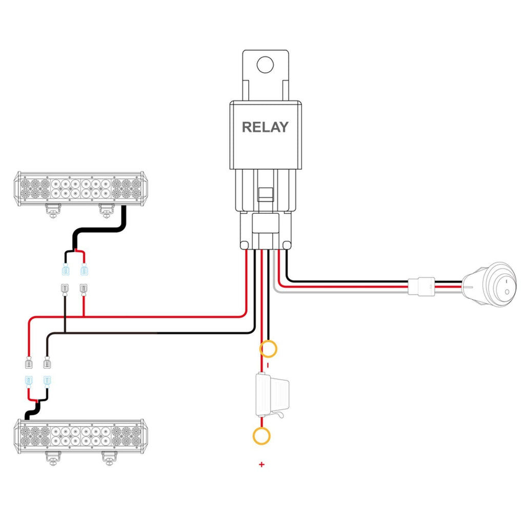 Nilight ZH303 2PCS 6.5 Inch 120W Spot & Flood Combo Driving 16AWG Wiring Harn...