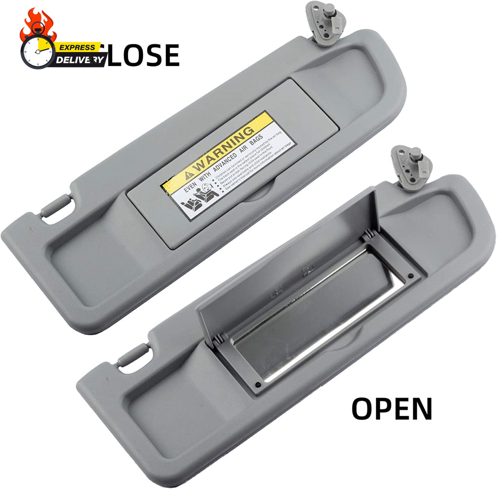 Clear Gray Pair Sun Visor Compatible with Honda Civic 2006-2011 Replaces# 83280-